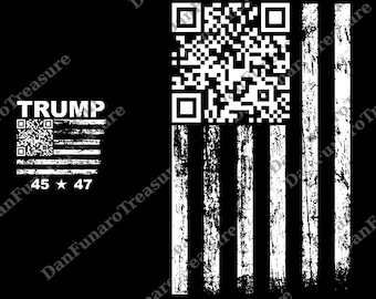 Trump YMCA Dance Video QR Code Flag 2 Sided png, Funny Troll Prank Digital, Funny Trump png