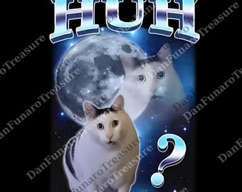 Funny confused cat Huh png, Huh Cat meme png, 90s style png, Gen Z Joke Digital, Stupid Brainrot Gift, Cat Lover Gift, Cool Cat png