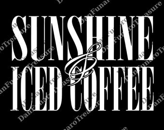 unshine and Iced Coffee digitaal bestand, Summer png, Iced Coffee Lover digitaal bestand, Iced Coffee png
