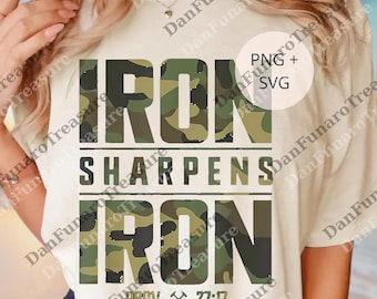 Iron Sharpens Iron Christian png, Mens Iron Sharpens Iron Proverbs Bible Digital, Christian Dad Faith png Cross Gift, Christian png