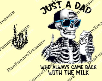 Just A Dad Who Always Came Back With The Milk png, Dad, Dad Joke png, Funny Dad png, Funny Father's Day Gift