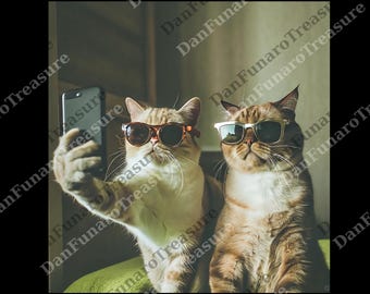 Retro Cat Selfie png, Funny Vintage Graphic png, Cat Animal Digital, Meme Cringe Funny Dumb png, png Top, Cool Meme Cat png