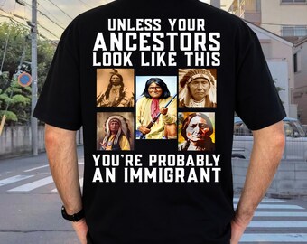 Unless Your Ancestors Look Like This Immigrant PNG, Patriotic Collage Digital Download