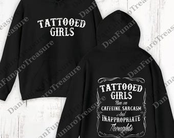 Tattooed Girl Graphic png, Sassy Girl Digital, Sarcastic Woman png, Funny Tattoos png