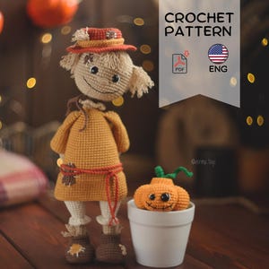 Crochet pattern cute Scarecrow Bo PDF