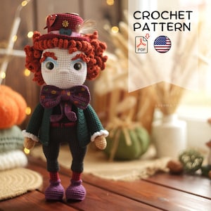Patrón de ganchillo Sombrerero Loco amigurumi PDF