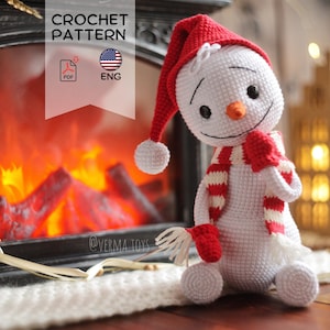 Crochet pattern cute snowman doll PDF