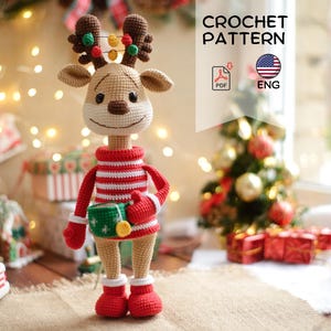 Crochet pattern Christmas deer PDF