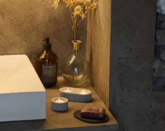 Concrete candle holder – nature tealight holder
