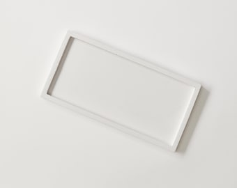 Handmade White Concrete Tray – Minimalist Jewelry Dish, Organizer – Modern Decor