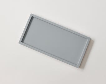 Handmade Gray Concrete Tray – Minimalist Jewelry Dish, Bathroom Organizer