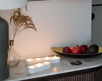 Concrete candle holder – white tealight holder