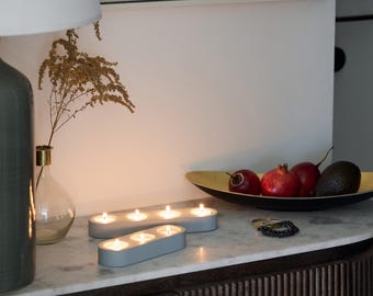 Concrete candle holder – gray tealight holder