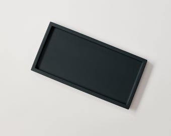 Vassoio in cemento – Da Vinci – decorazione minimalista fatta a mano – vassoio rettangolare in grafite (nero)