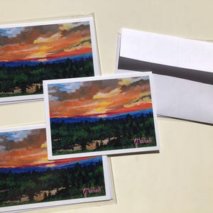 Carte de voeux Glenmore Reservoir, impression d'art acrylique, carte paysage coucher de soleil de Calgary, encadrement de 5 X 7 pouces, carte pour toutes les occasions, merci