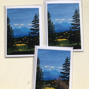 Carte de voeux Fullerton Loop, impression d'art acrylique, carte Alberta Mountain Kananaskis, carte à encadrer 5 x 7 pouces, carte pour toutes les occasions