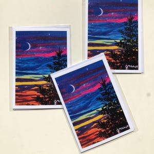 Carte de voeux coucher de soleil arc-en-ciel, impression d'art acrylique, carte d'amour arc-en-ciel fierté, carte encadrante 5 X 7 pouces, carte pour toutes les occasions