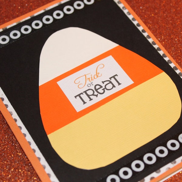 Trick or Treat candy corn blank Halloween card
