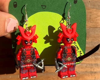 LEGO Deadpool Minifigure Head Earrings