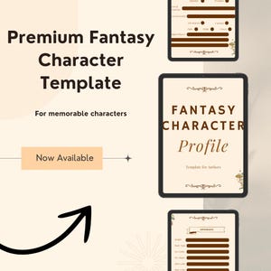 Printable Fantasy Character Template PDF Character Sheet for Creative Printable Fantasy Character Template PDF Character Sheet for Creative