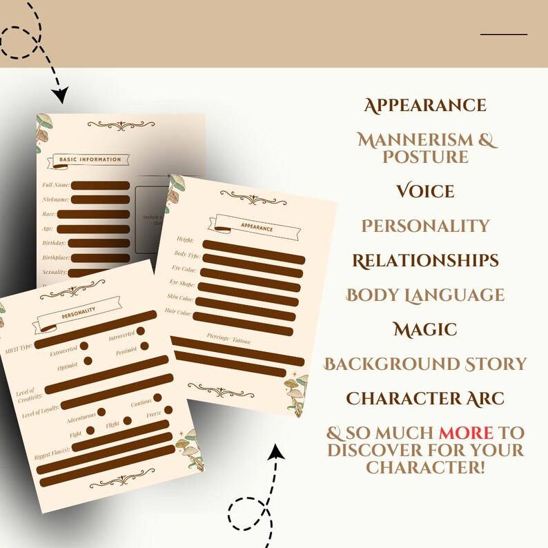 Printable Fantasy Character Template PDF Character Sheet for Creative Printable Fantasy Character Template PDF Character Sheet for Creative