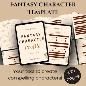 Printable Fantasy Character Template PDF Character Sheet for Creative Printable Fantasy Character Template PDF Character Sheet for Creative