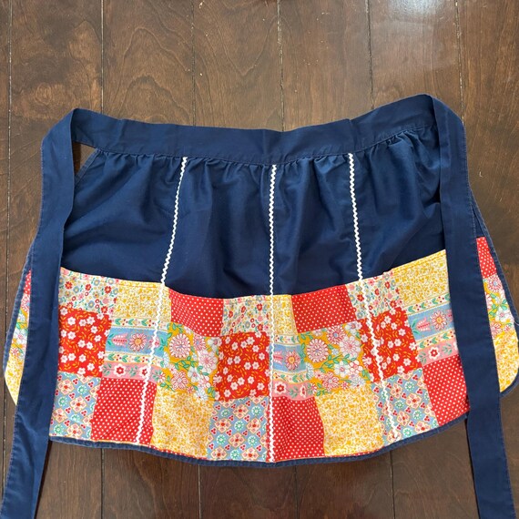 Vintage Patchwork Apron, Double Sided Floral, Ric… - image 1