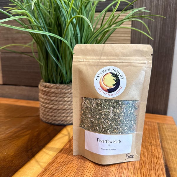 Dried Feverfew Herb, Loose Leaves Botanical for Tea, Ritual, Crafting Tanacetum
