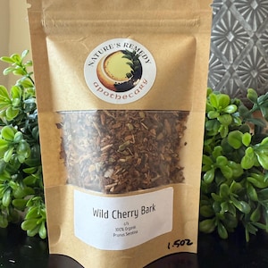 Organic Wild Cherry Bark | Dried Cut & Sifted Herb for Tea, Tinctures and Apothecary