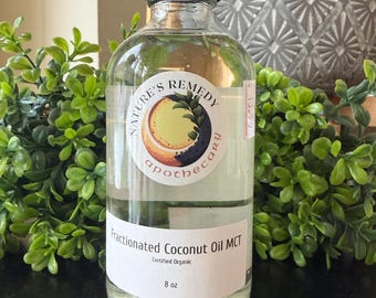 Aceite de coco MCT orgánico prensado en frío – Frascos de vidrio de 8 oz y 16 oz