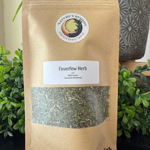 Dried Feverfew Herb – Organic Tanacetum parthenium | Loose Leaf Botanical for Tea, Ritual & Crafting