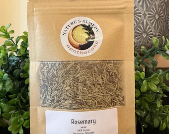 Organic Rosemary Leaf | Dried Herb for Tea, Cooking, Crafts, Sachets & Apothecary