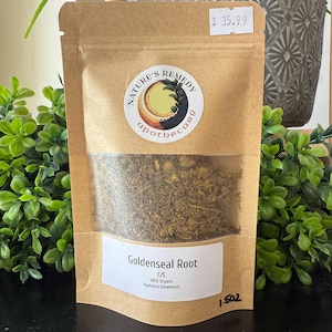 Organic Goldenseal Root – Dried Cut and Sifted Root (Hydrastis canadensis) for Tincture, Tea, and Craft Use – Sustainably Grown & Packaged