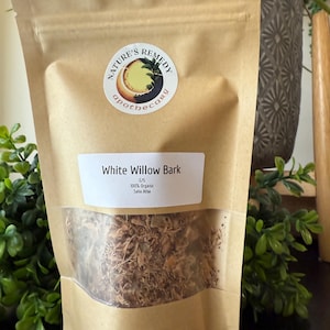 Organic White Willow Bark | Dried Herbal Bark for Tea, Tinctures, Crafts & Apothecary