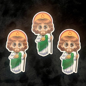 Cute St. Jude &quot;Venerable Vinyl&quot; Chibi Saint Sticker-- Great Catholic Confirmation, First Communion, Graduation, or Birthday Gift!