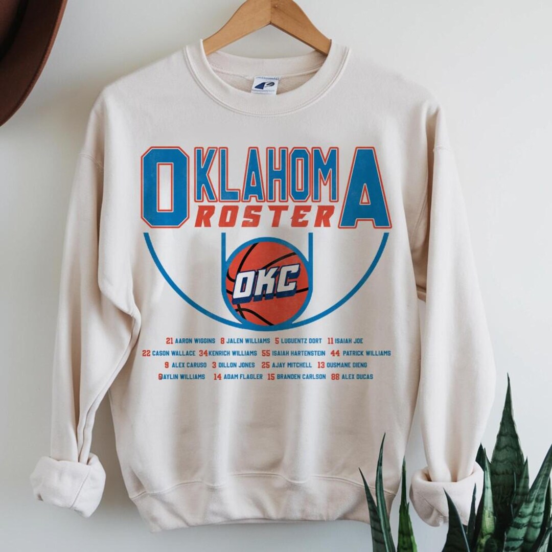 Oklahoma City Roster 2024 2025 Vintage 90s Crewneck Tshirt, Retro ...