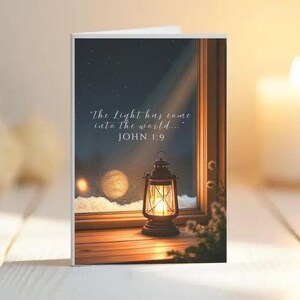 Religiöse Weihnachtskarte, auf Glauben basierender Feiertagsgruß mit Schrift - Religiöse Weihnachtskarte, um Gottes Liebe zu teilen