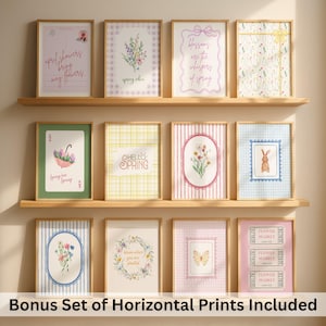 Spring Wall Art Set of 15, Hello Spring Poster, Floral Prints for Spring Decor, Digital Download