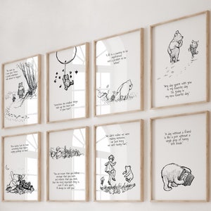 Winnie the Pooh Print, Winnie the Pooh Poster, Winnie the Pooh Quote, Black and White Nursery Decor, Black White Nursery Print, Kids Print