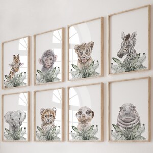 Safari Animal Nursery Print, Safari Nursery Decor, Neutral Nursery, Gender Neutral Boho,Safari Animal Print, Sage Green Nursery, Boho Safari