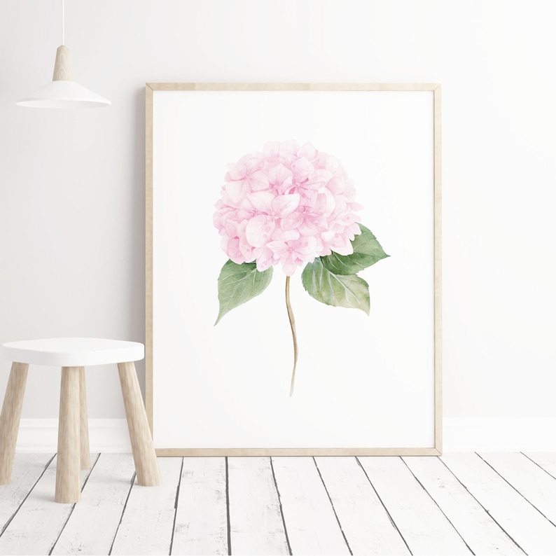 Pink Hydrangea Wall Art Set, Floral Nursery Decor (digital Download) - Etsy