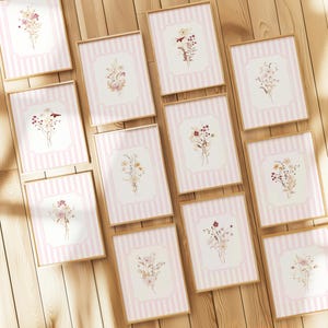 Blush Pink Floral Print Set: Boho Nursery Decor (Digital Download 15 JPGs)