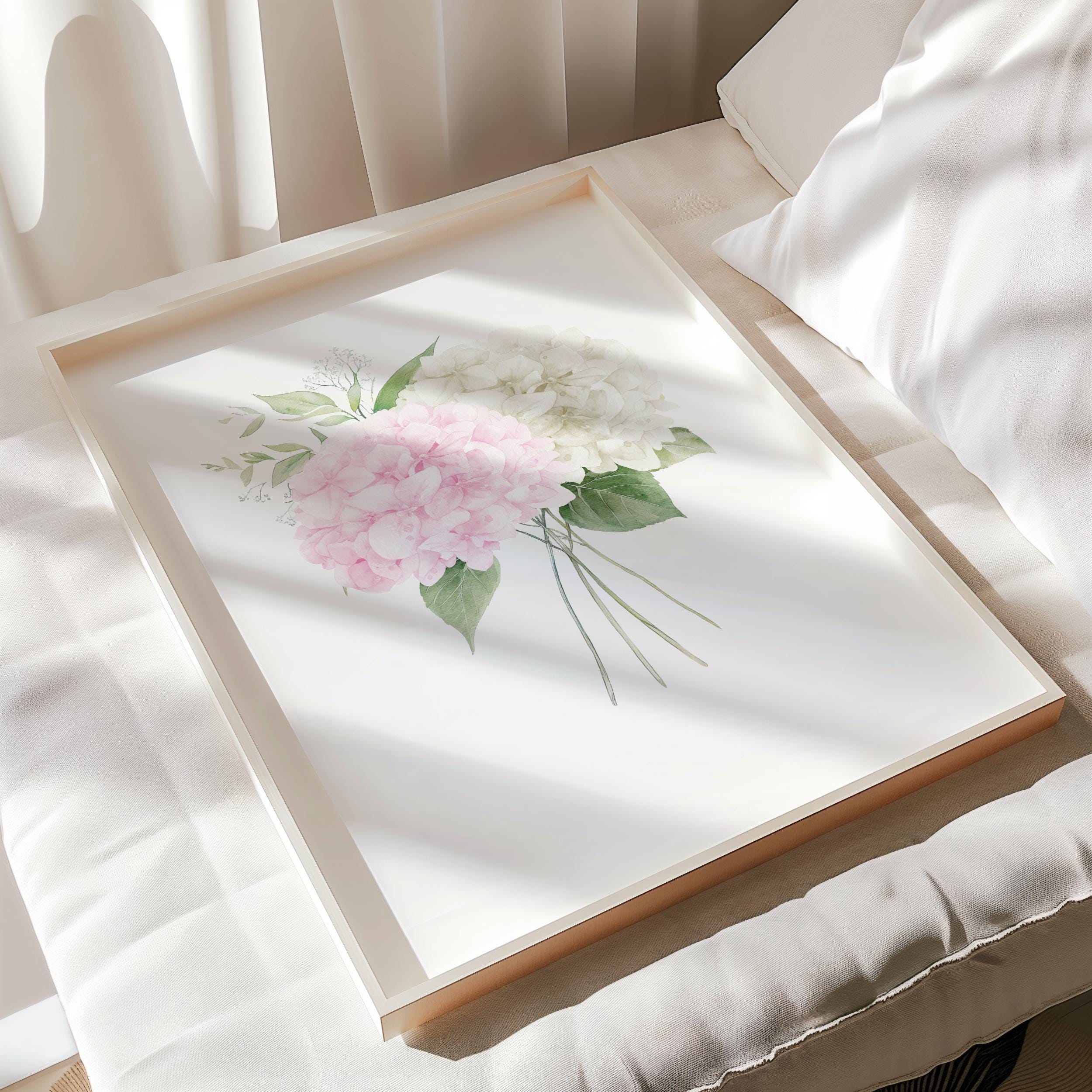 Pink Hydrangea Wall Art Set, Floral Nursery Decor (digital Download) - Etsy
