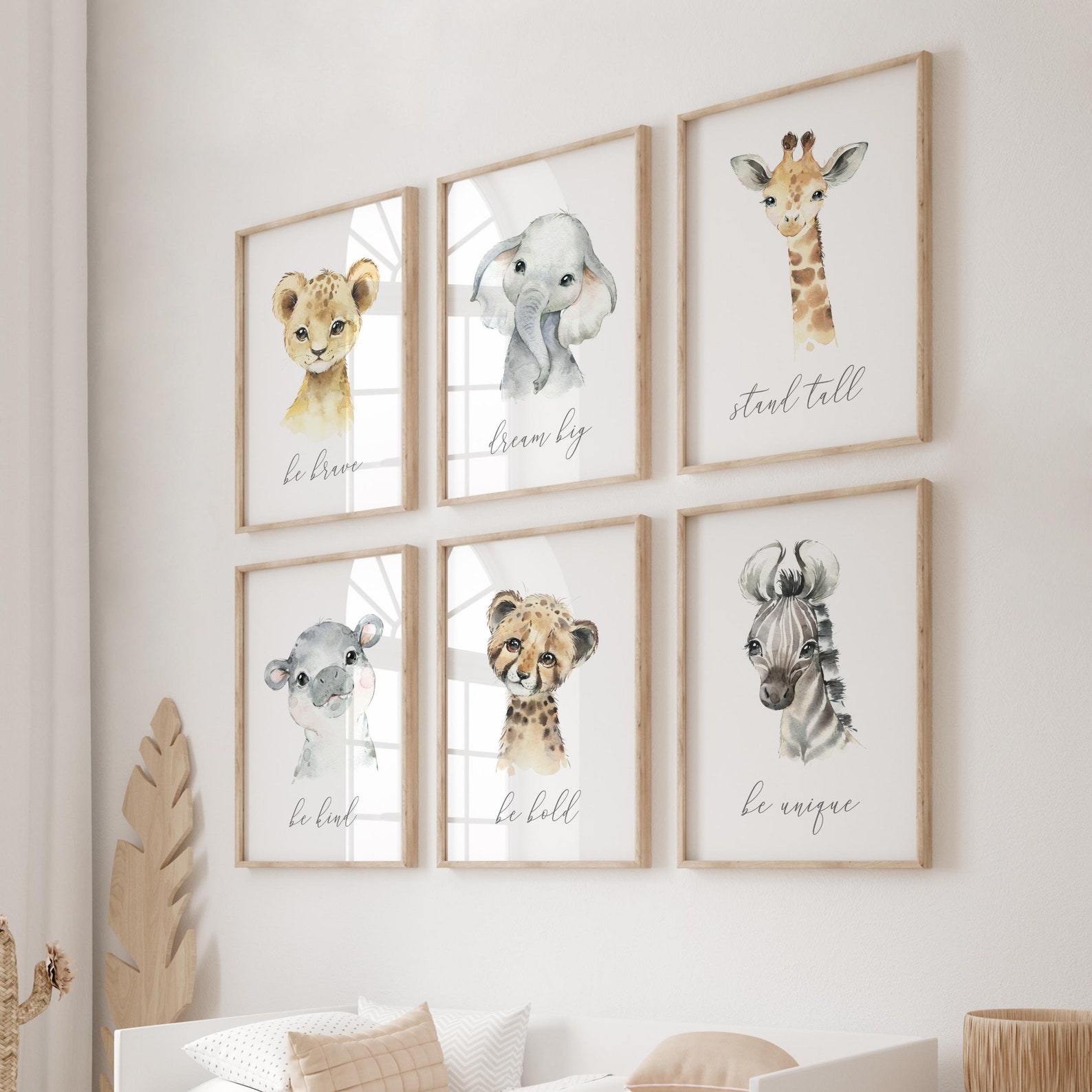 Watercolor Safari Animal Nursery Prints: Gender Neutral Decor (digital ...