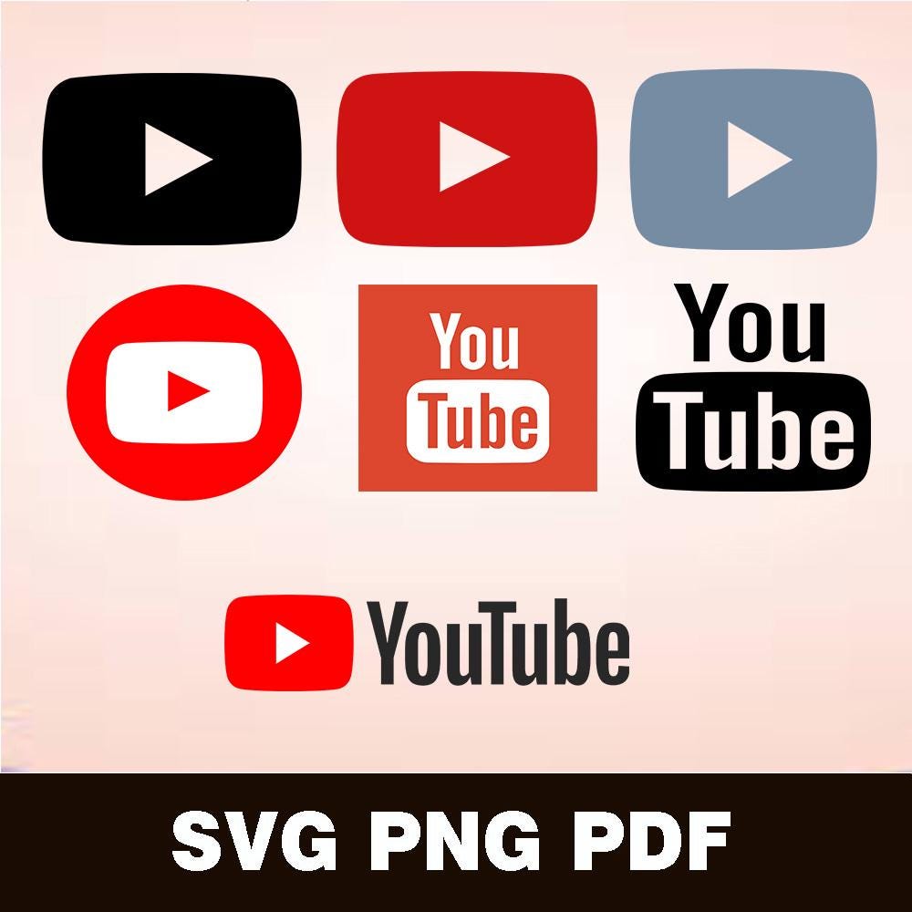 Youtube Logo SVG PNG PDF, Social Media Logo, Ig Logo, App Logo Svg Png,  Cricut and Silhouette Cutting Machine, Gift, Youtube Print - Etsy, image size:1000x1000