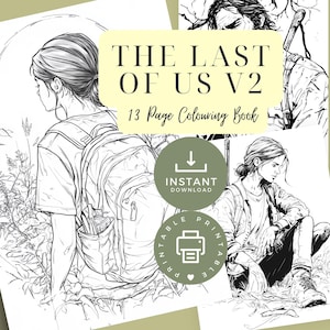 Op The Last of Us geïnspireerd kleurboek V2 - afdrukbare digitale download van 13 pagina's voor fans