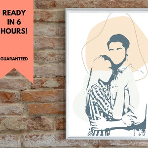 couple portrait, gift for couple, faceless portrait, engagement drawing, boyfriend portrait, family portrait, custom gift, Faceless Gift