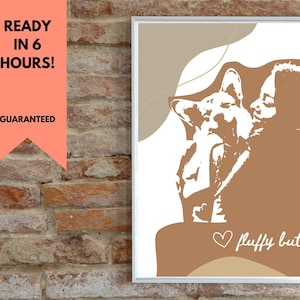 custom portrait gift for pet owner, pet lover gift, faceless portrait, dig painting, custom portrait, gift for pet, digital art print, cat