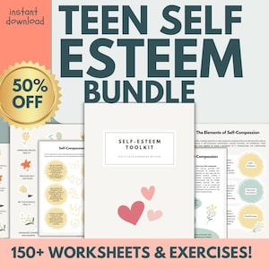 Comprehensive Teen Therapy Workbook: Anxiety, Coping Skills, Mental Health Journal for Teenagers, Teen therapy mega worksheet bundle