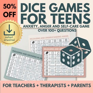 Dice | Self Esteem Game | Confidence Building Game | School Counseling Dice Game for Teens | Teens & Tweens Group Therapy | Dice game